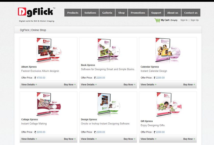 Screenshot Shop Page - www.dgflick.com