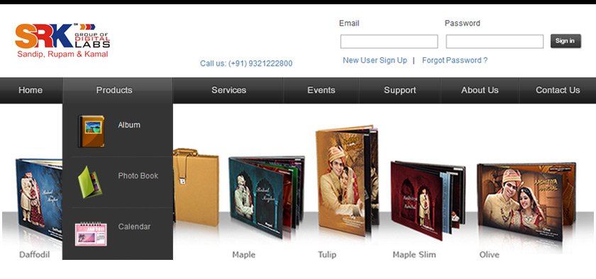 Screenshot Products Page - www.srkpro.com